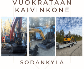 Vuokrataan Kaivinkone Sodankylä